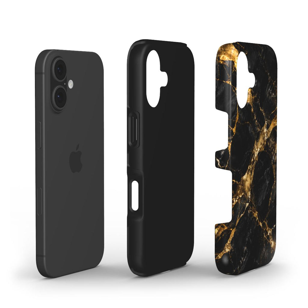 INKASE – Black Gold Marble Tough Phone Case