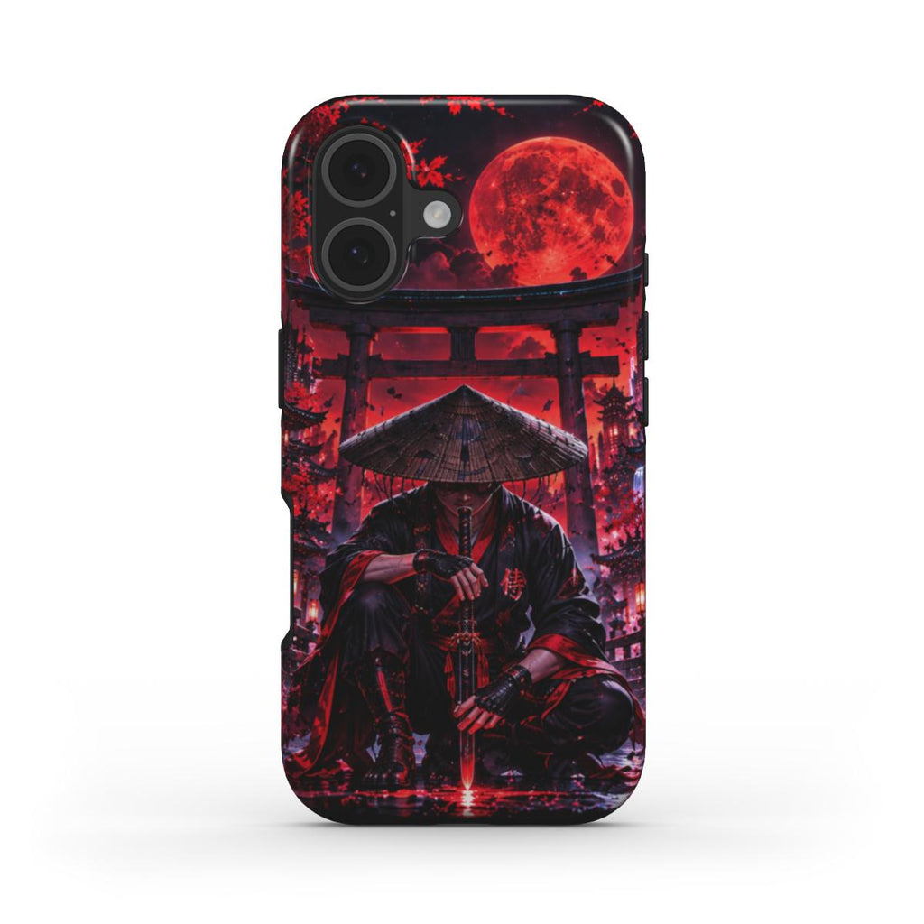 INKASE-Crimson Moon Ronin – Anime Samurai Phone Case