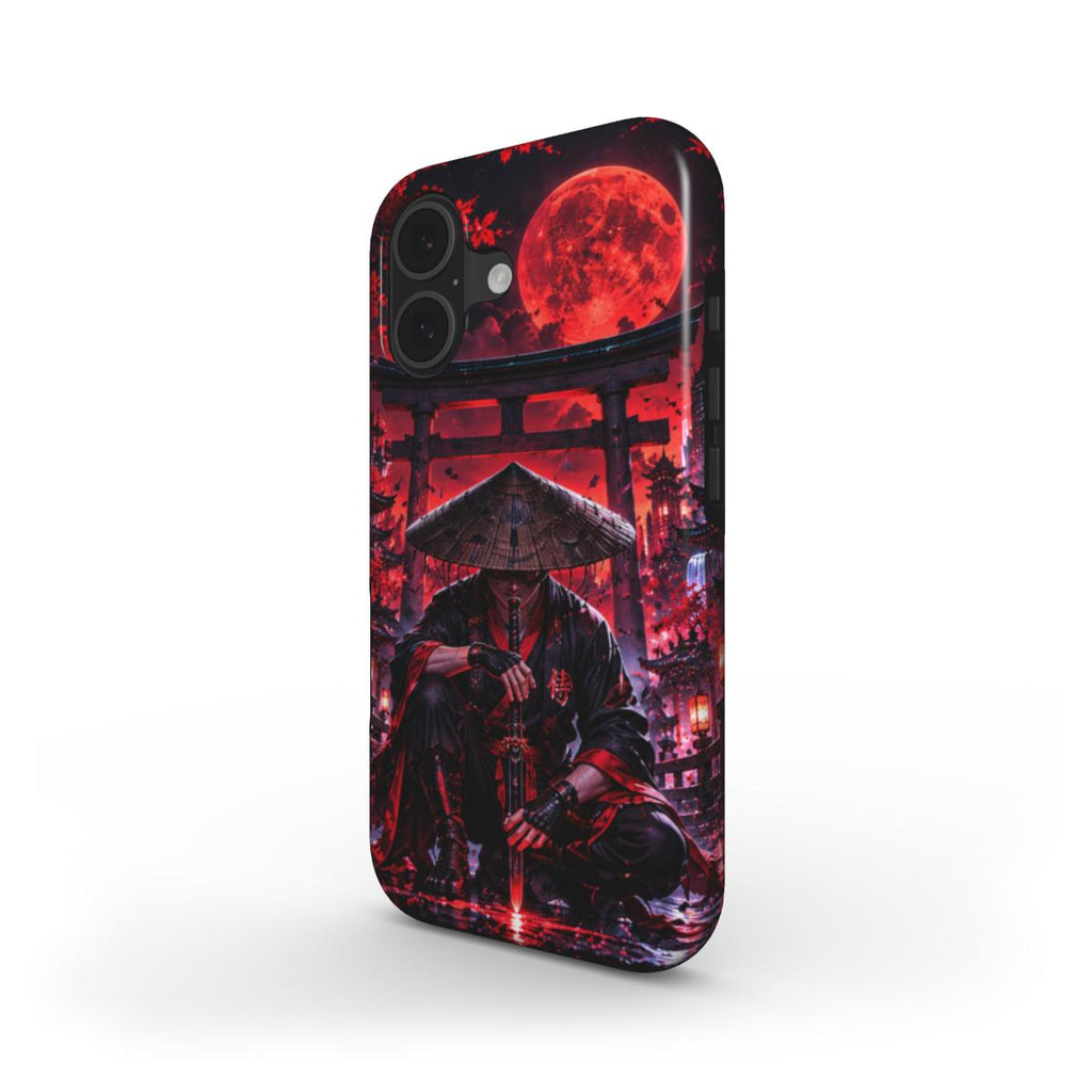 INKASE-Crimson Moon Ronin – Anime Samurai Phone Case