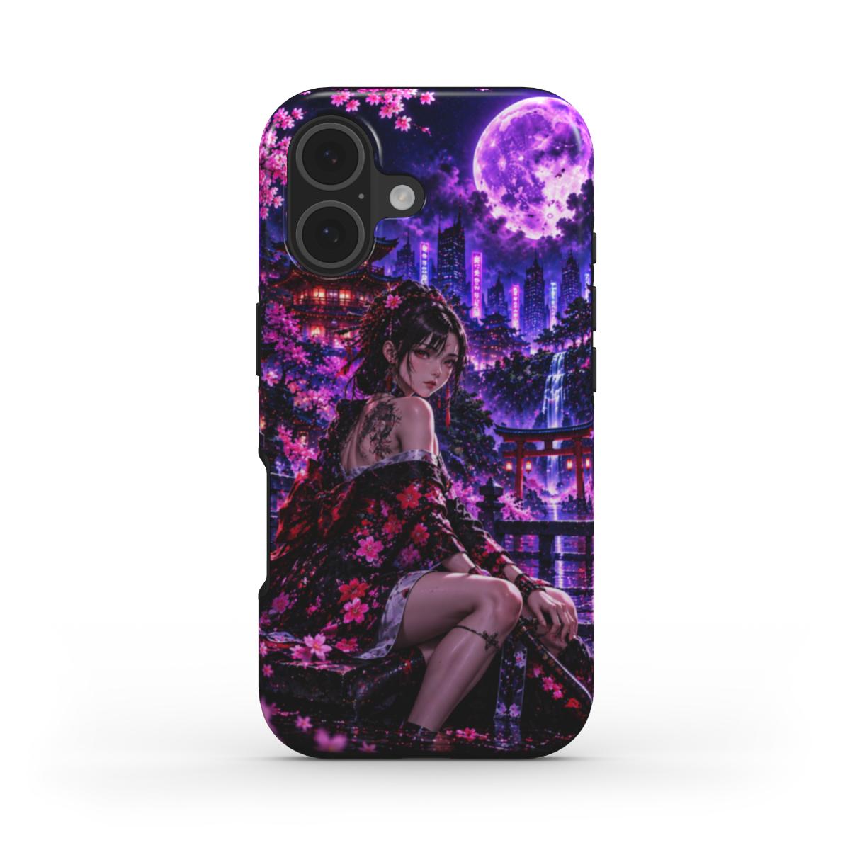 INKASE – Purple Moon Blossom Anime Tough Phone Case