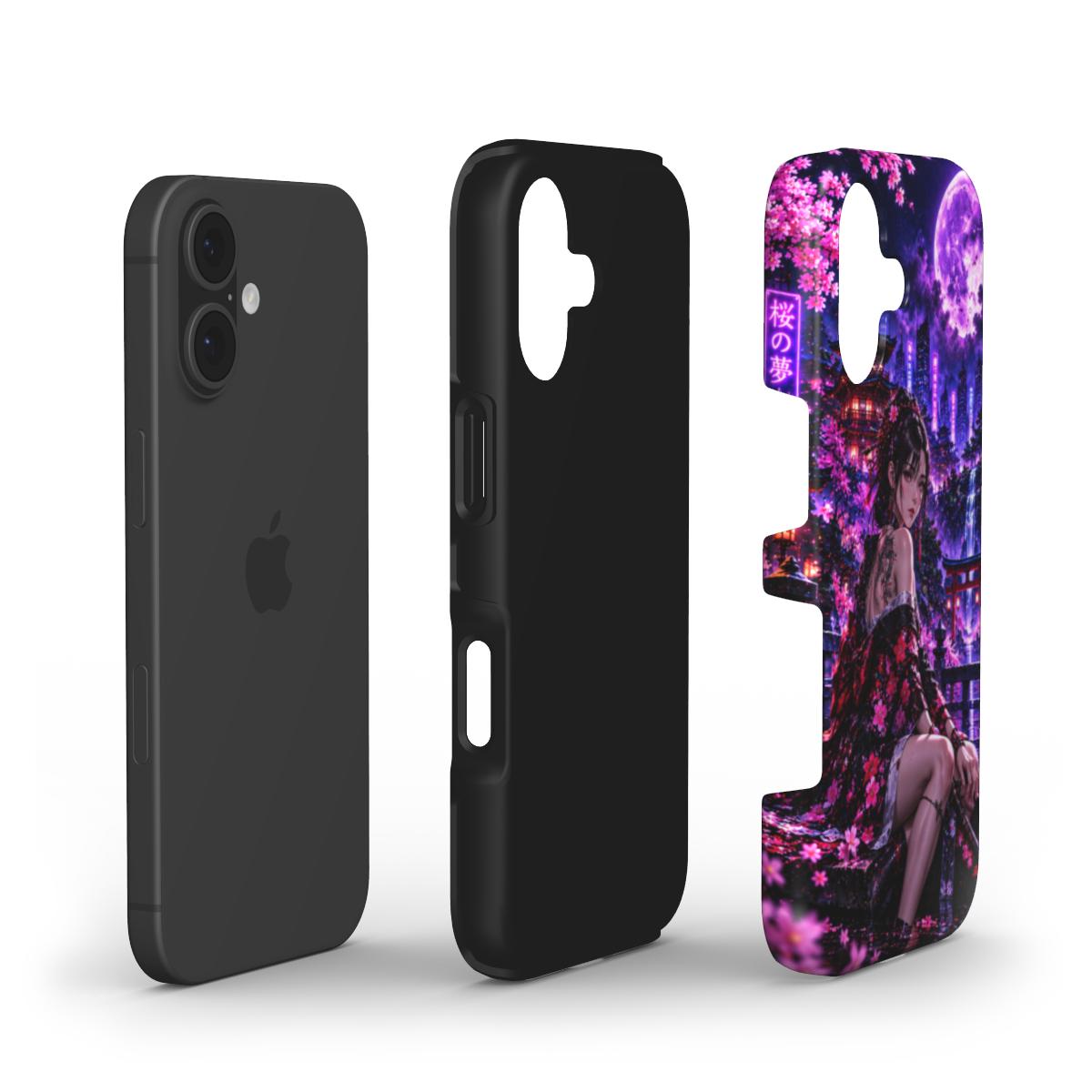 INKASE – Purple Moon Blossom Anime Tough Phone Case