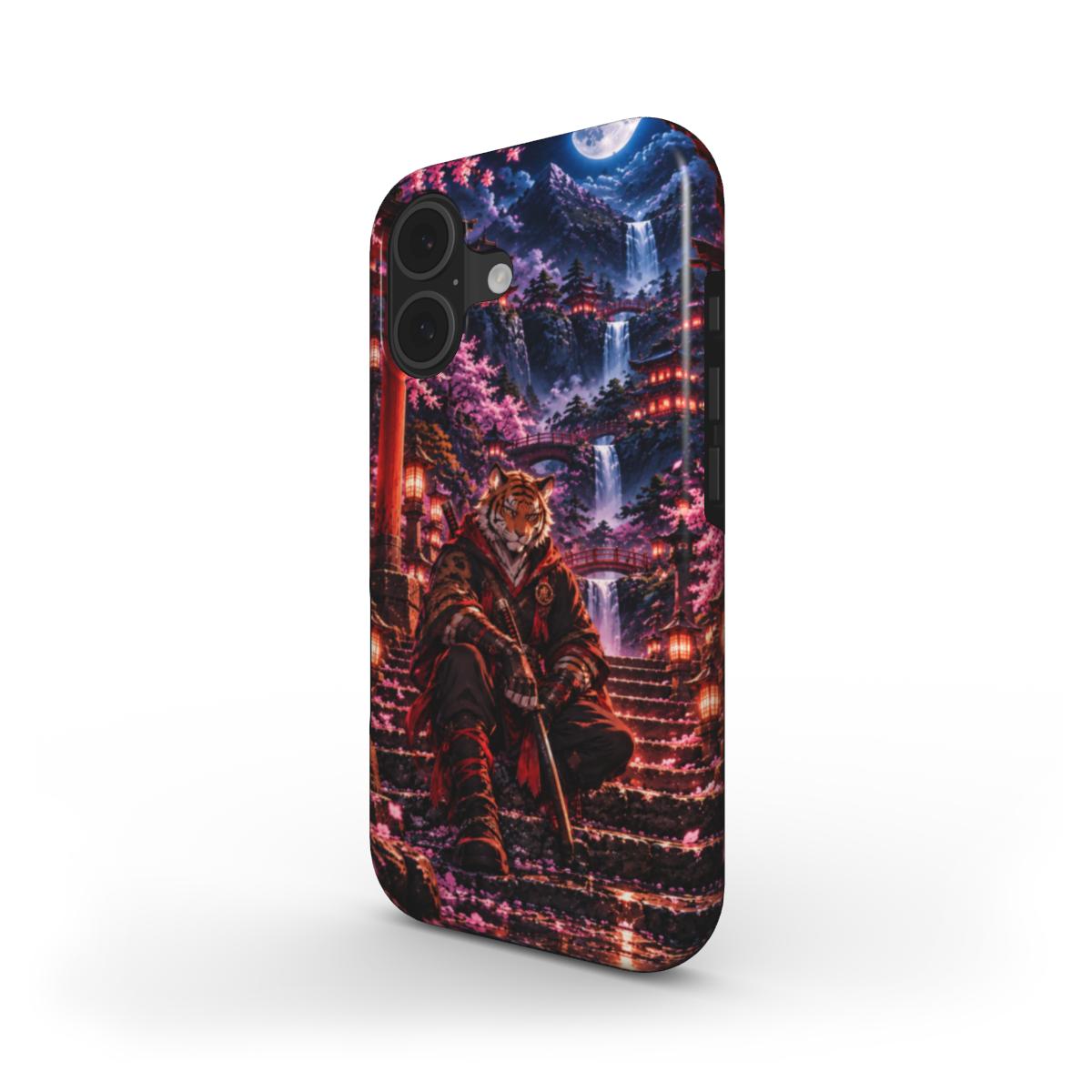 INKASE – Moonlit Wolf Samurai Anime Tough Phone Case