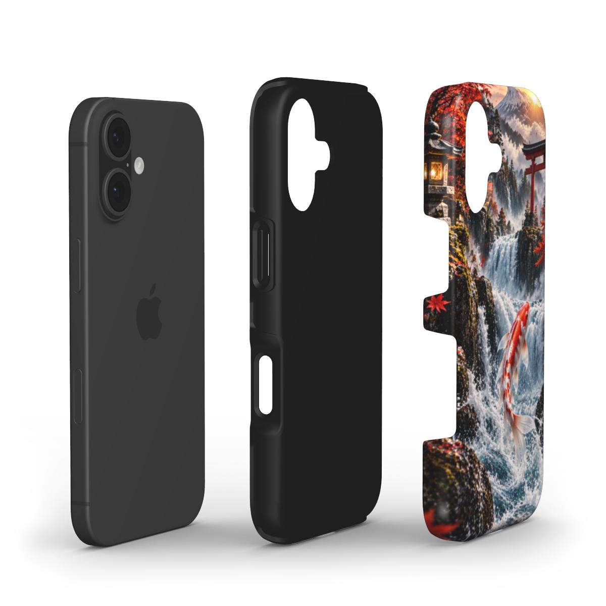 Crimson Koi Waterfall Tough Phone Case
