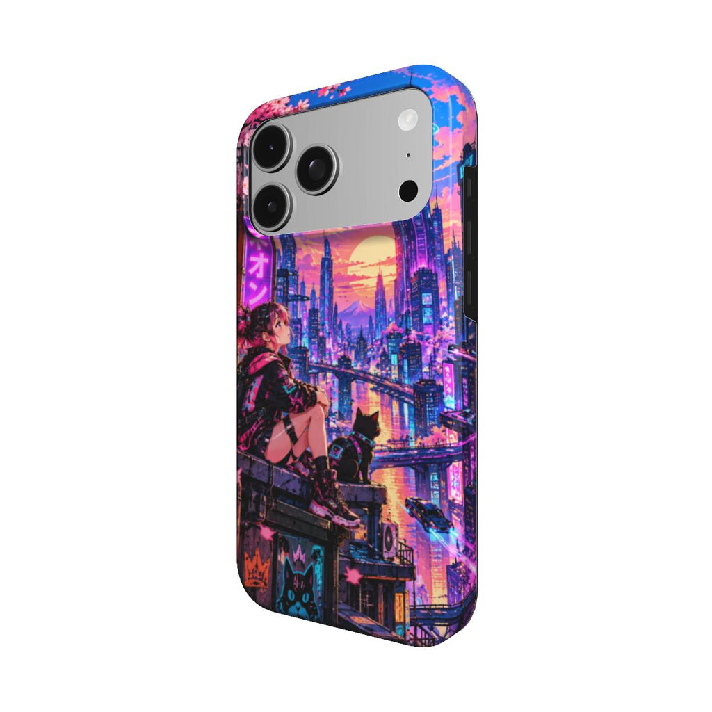 INKASE – Neon Skyline cyberpunk Tough Phone Case