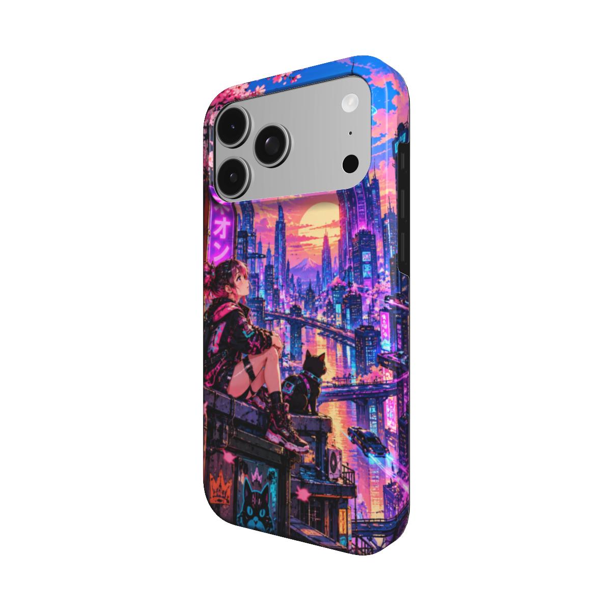 INKASE – Neon Skyline cyberpunk Tough Phone Case