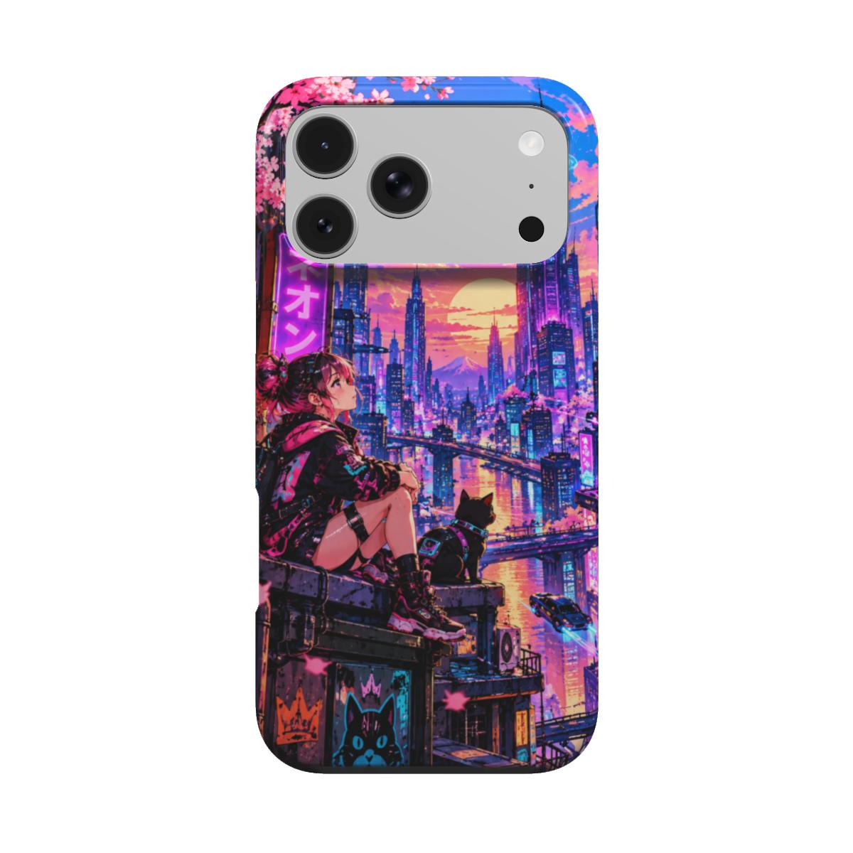 INKASE – Neon Skyline cyberpunk Tough Phone Case