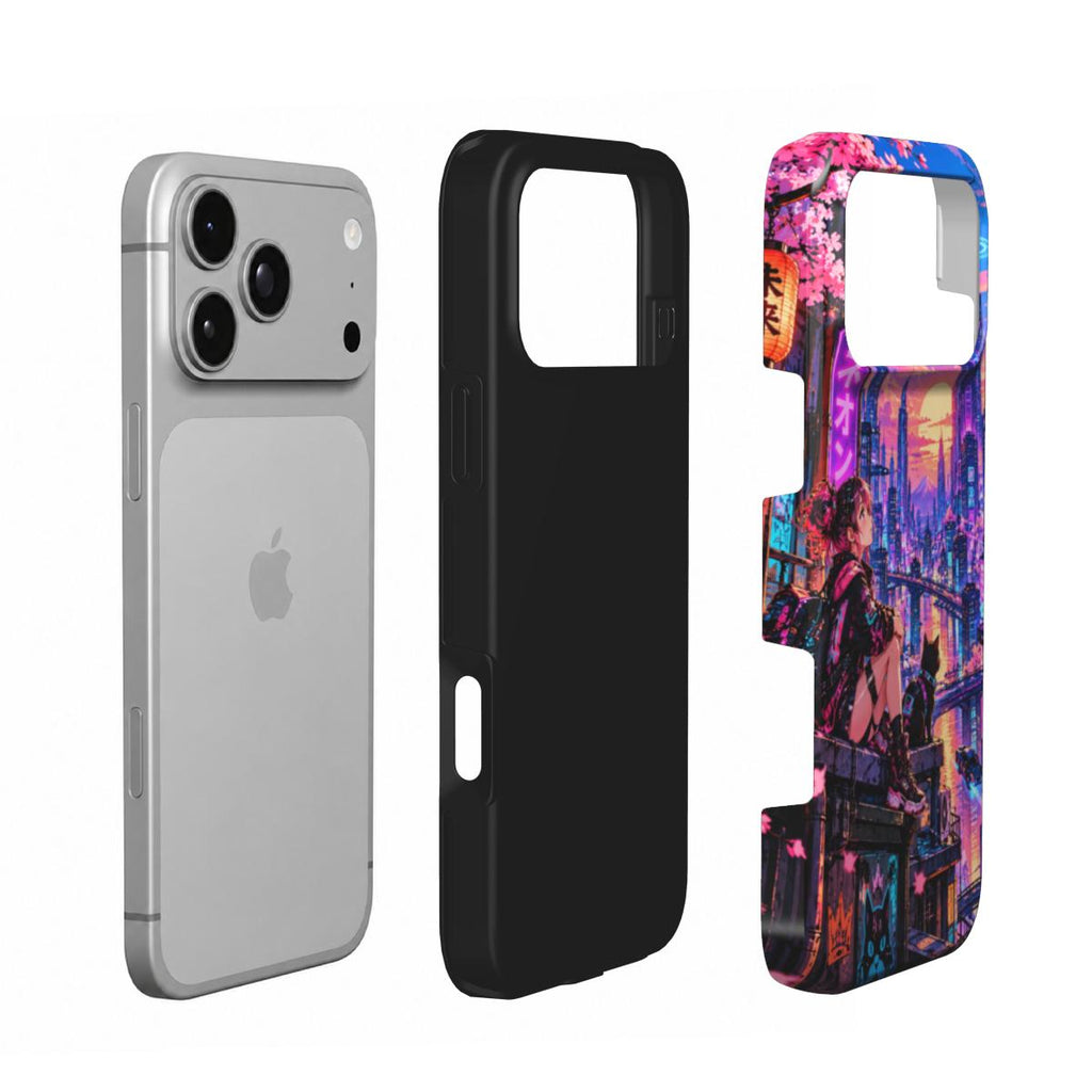 INKASE – Neon Skyline cyberpunk Tough Phone Case