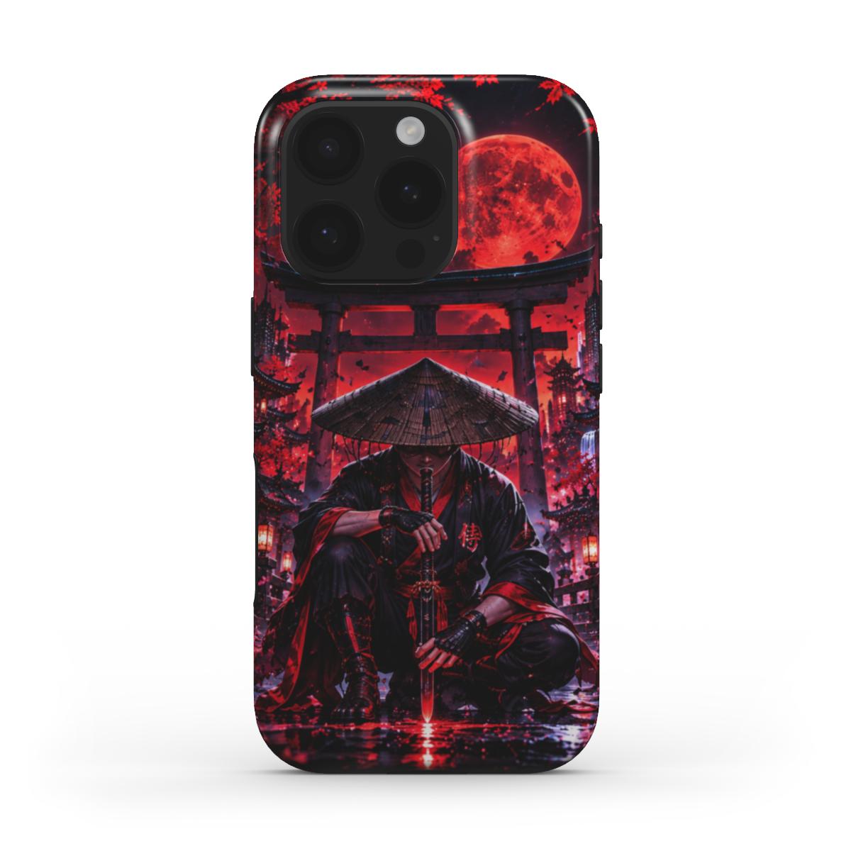 INKASE-Crimson Moon Ronin – Anime Samurai Phone Case