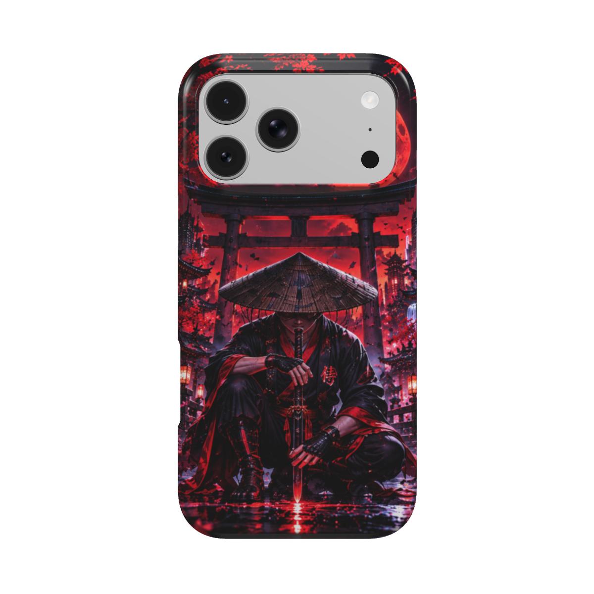INKASE-Crimson Moon Ronin – Anime Samurai Phone Case