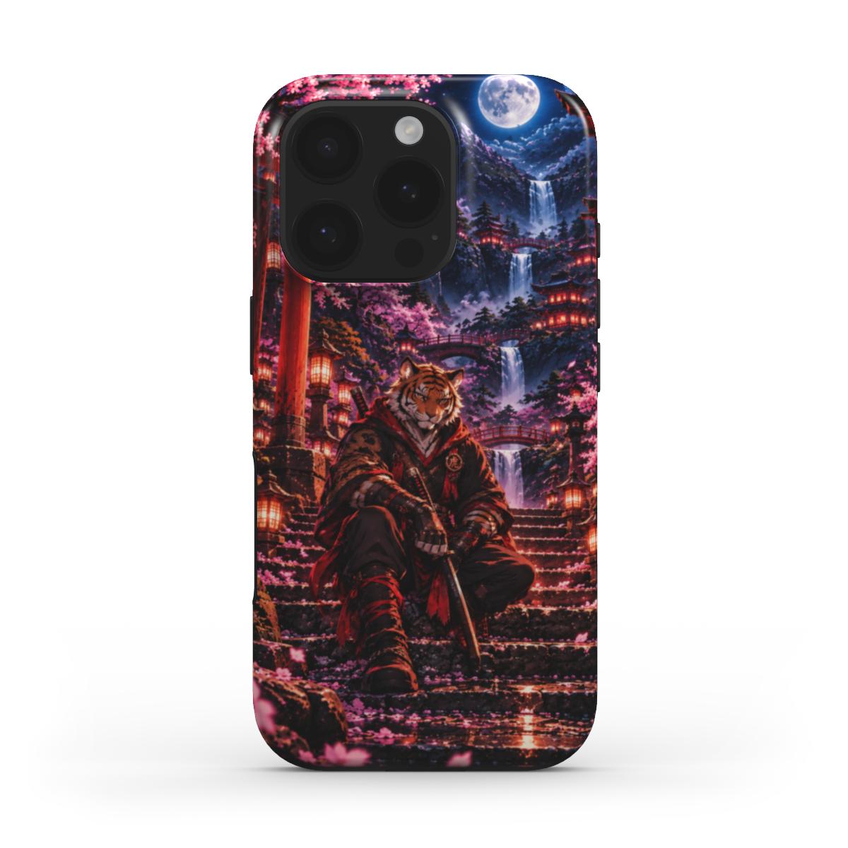 INKASE – Moonlit Wolf Samurai Anime Tough Phone Case