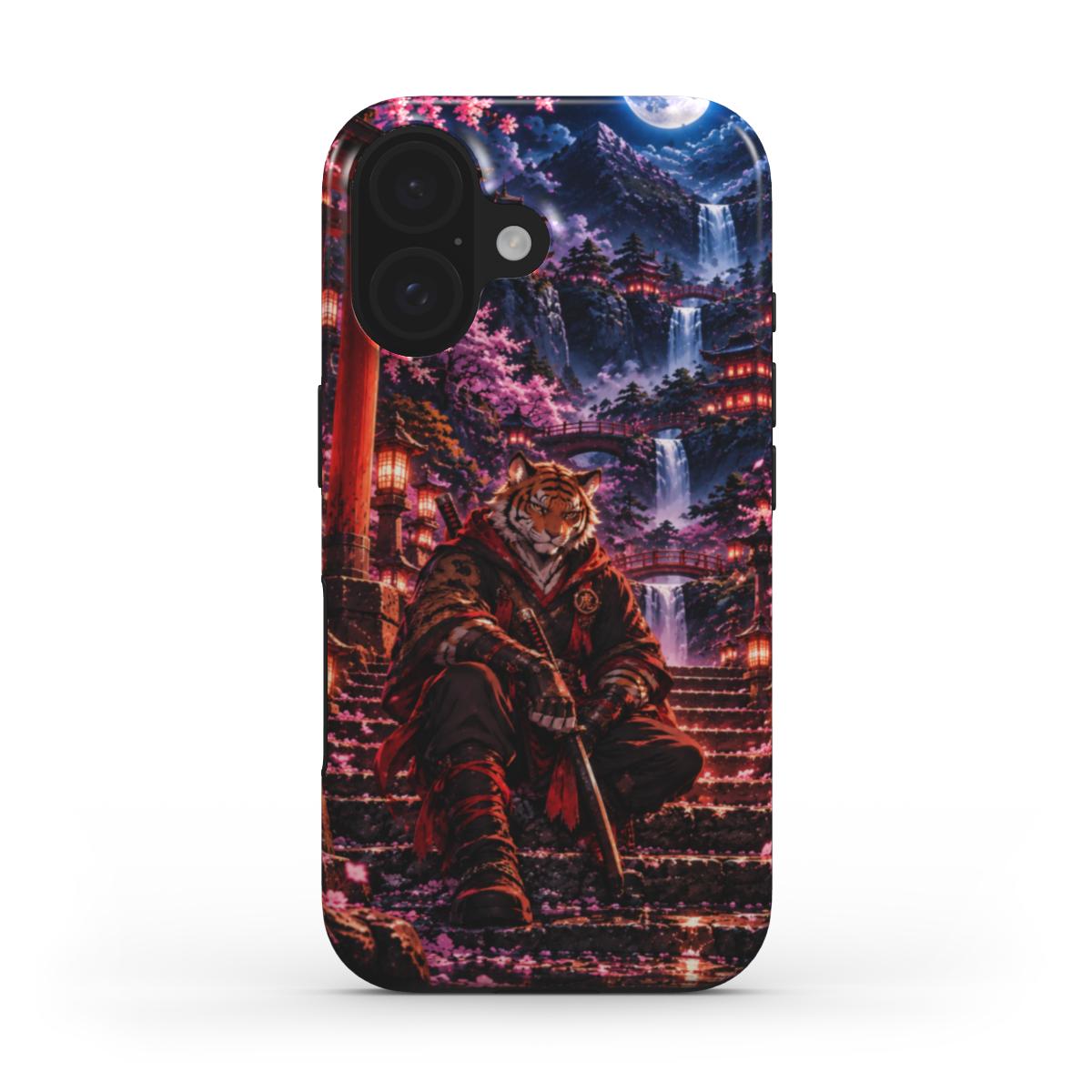 INKASE – Moonlit Wolf Samurai Anime Tough Phone Case