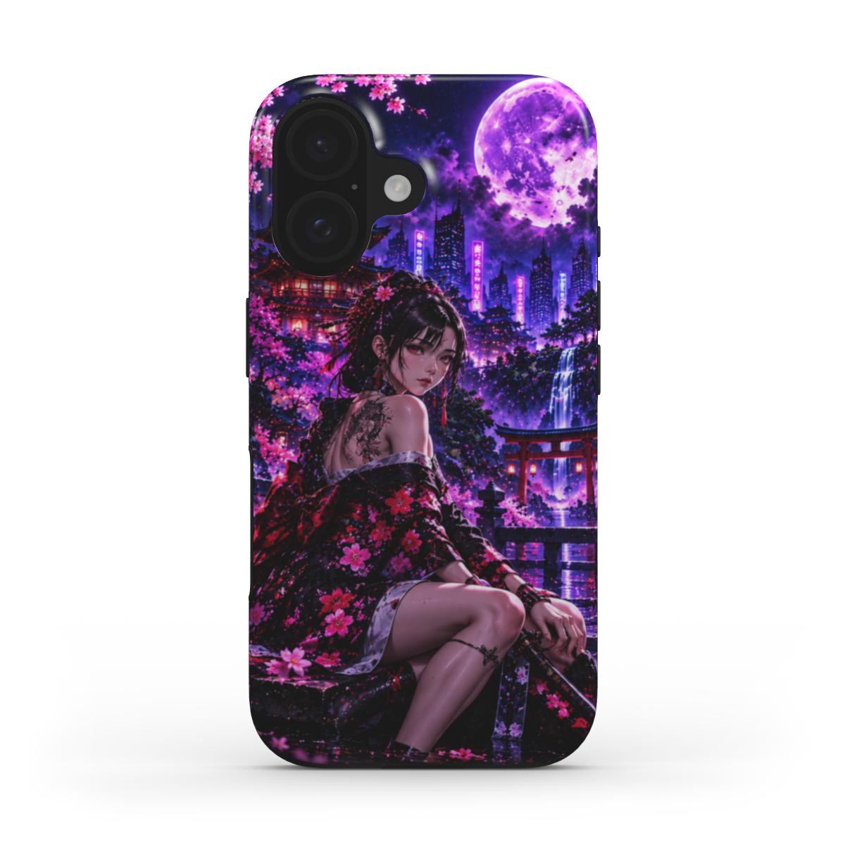 INKASE – Purple Moon Blossom Anime Tough Phone Case