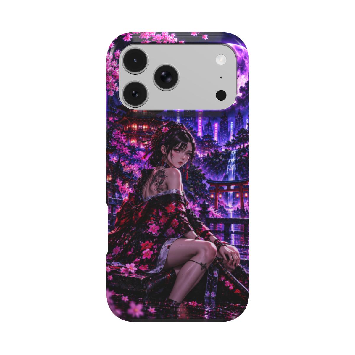 INKASE – Purple Moon Blossom Anime Tough Phone Case