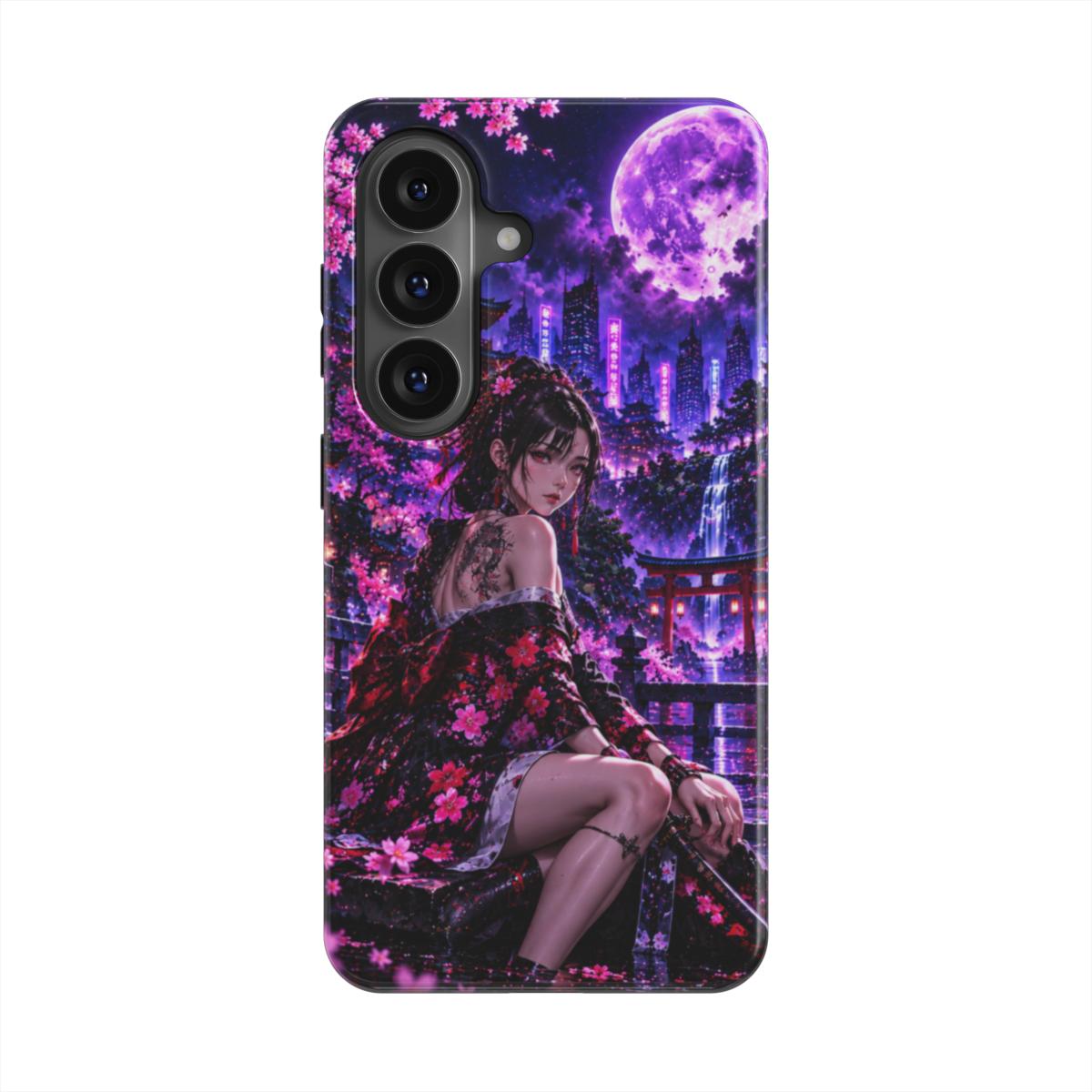 INKASE – Purple Moon Blossom Anime Tough Phone Case