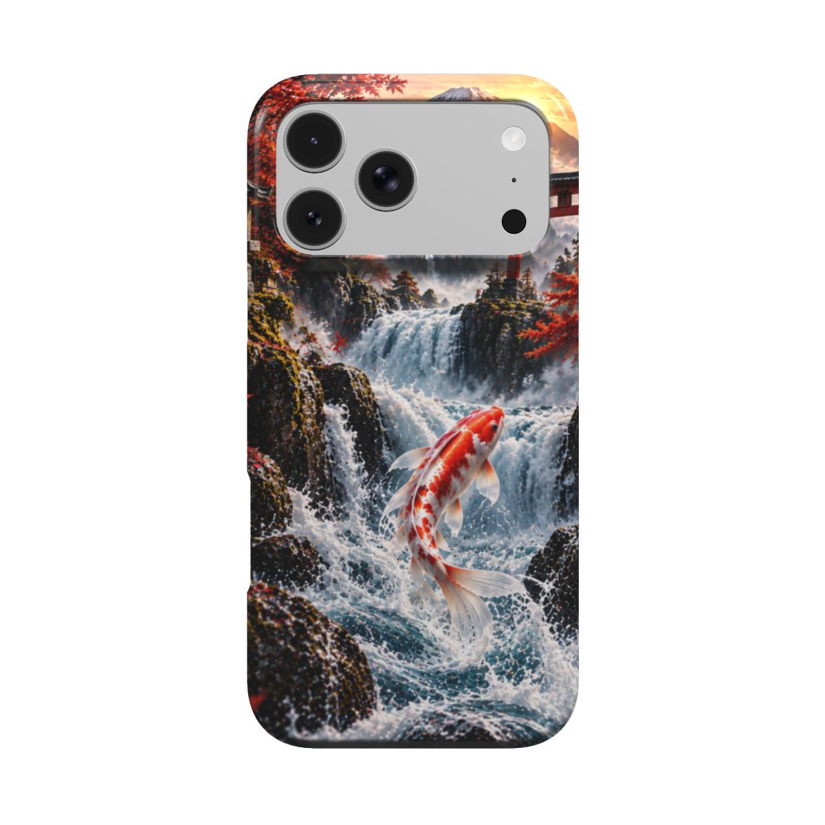 Crimson Koi Waterfall Tough Phone Case