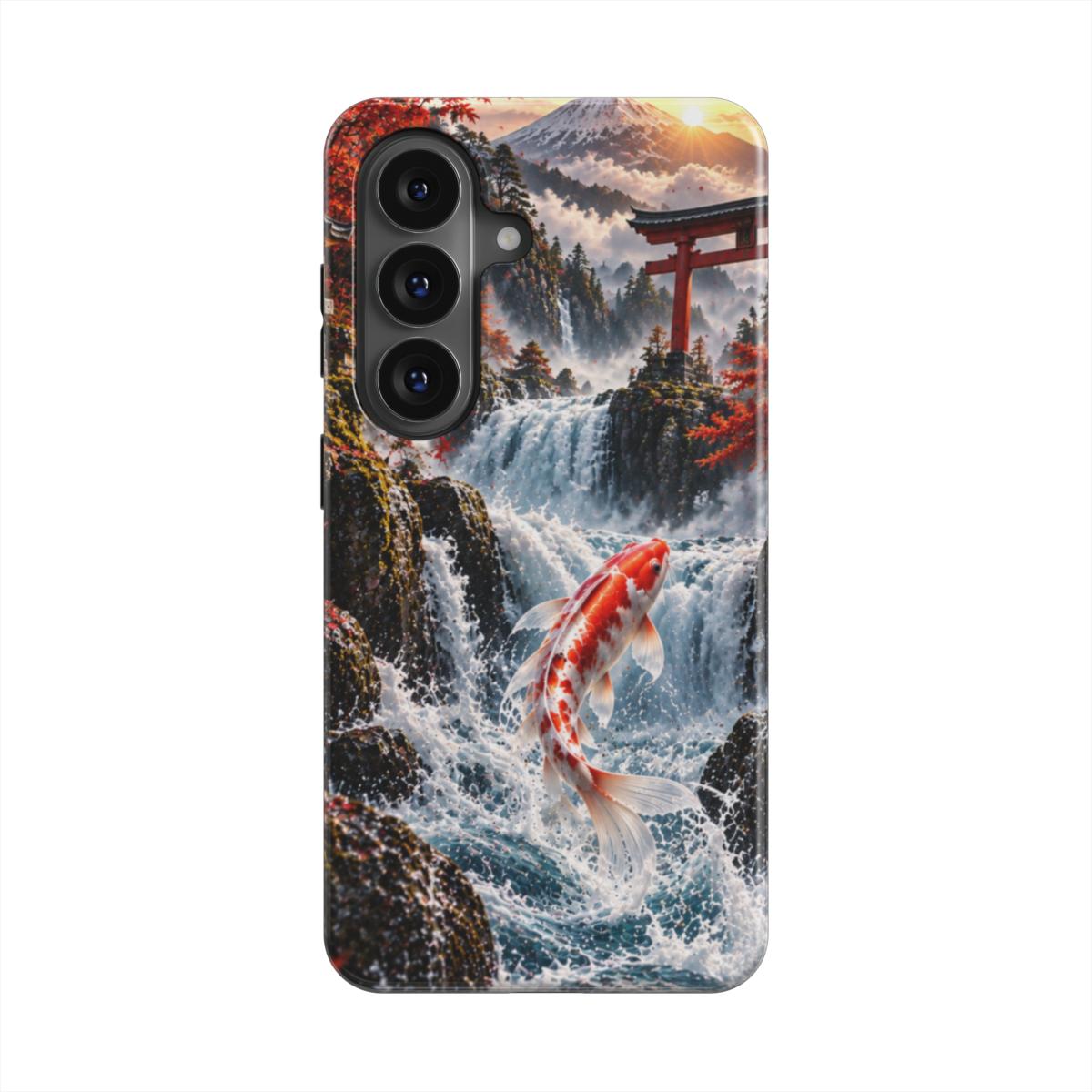 Crimson Koi Waterfall Tough Phone Case
